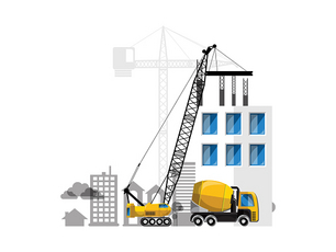 彩色卡通工廠建筑扁平插畫(huà)素材